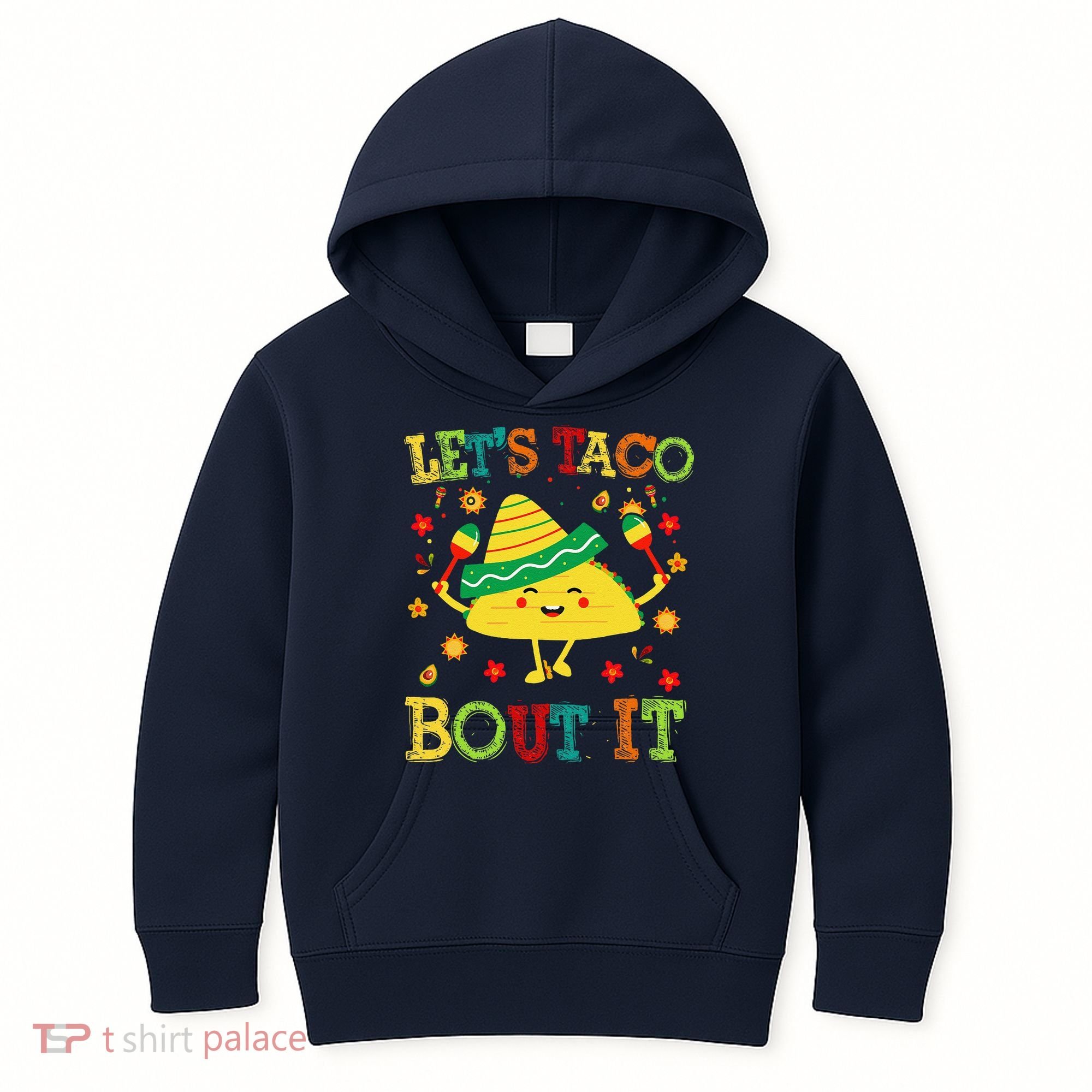 Cute Lets Taco Bout It Funny Mexican Taco Kids Hoodie