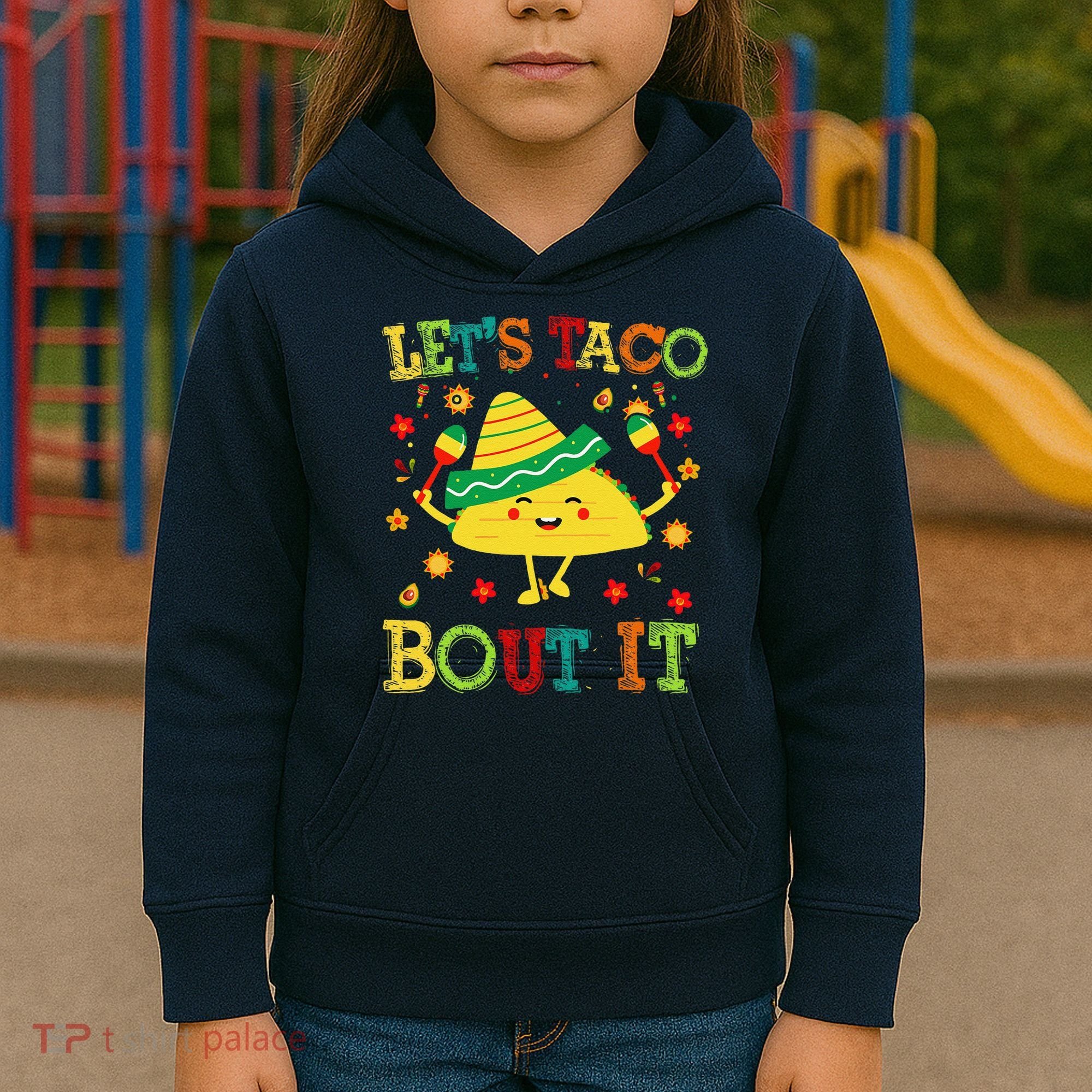 Cute Lets Taco Bout It Funny Mexican Taco Kids Hoodie