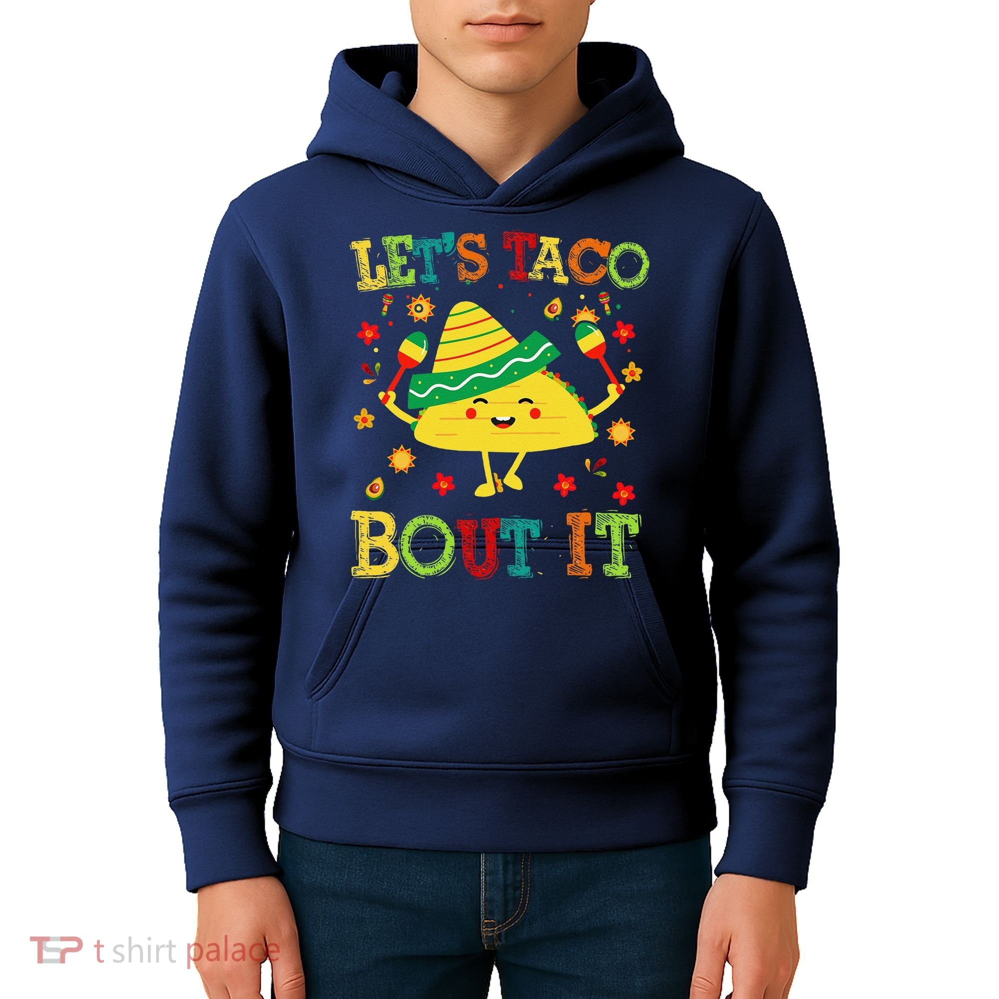Cute Lets Taco Bout It Funny Mexican Taco Kids Hoodie