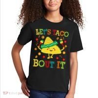 Cute Lets Taco Bout It Funny Mexican Taco Kids T-Shirt thumb 2