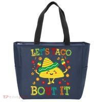 Cute Lets Taco Bout It Funny Mexican Taco Tote Bag thumb 0