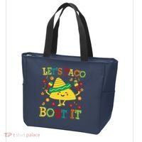Cute Lets Taco Bout It Funny Mexican Taco Tote Bag thumb 3