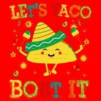 Cute Lets Taco Bout It Funny Mexican Taco Santa Hat thumb 1
