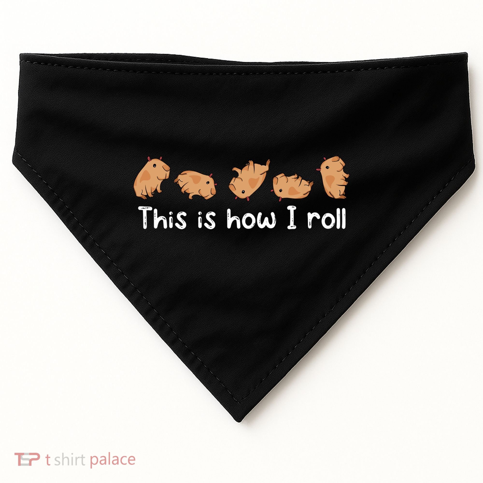 Capybara Lover This Is How I Roll Capybara Gift USA-Made Doggie Bandana