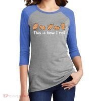 Capybara Lover This Is How I Roll Capybara Gift Women's Tri-Blend 3/4-Sleeve Raglan Shirt thumb 2