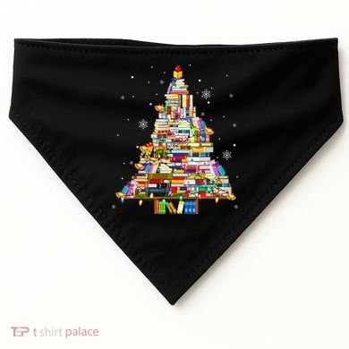 Christmas Library Tree Lights For Librarian And Book Lover USA-Made Doggie Bandana