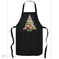 Christmas Library Tree Lights For Librarian And Book Lover Apron thumb 0