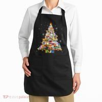 Christmas Library Tree Lights For Librarian And Book Lover Apron thumb 2
