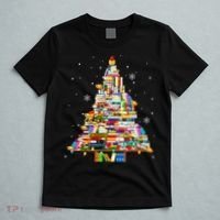Christmas Library Tree Lights For Librarian And Book Lover T-Shirt thumb 5