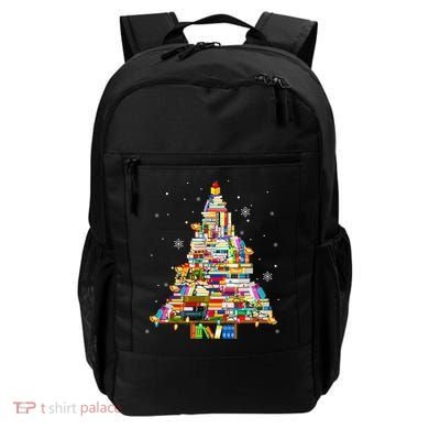 Christmas Library Tree Lights For Librarian And Book Lover Backpack