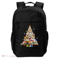 Christmas Library Tree Lights For Librarian And Book Lover Backpack thumb 0