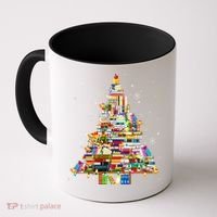 Christmas Library Tree Lights For Librarian And Book Lover Coffee Mug thumb 0