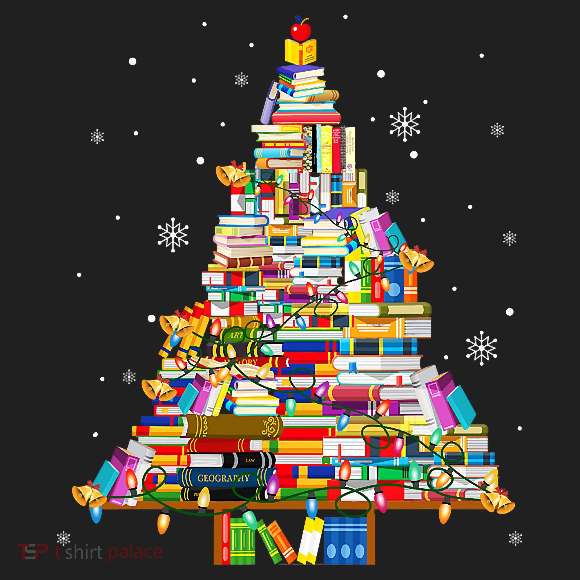 Christmas Library Tree Lights For Librarian And Book Lover Beanie
