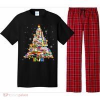 Christmas Library Tree Lights For Librarian And Book Lover Pajama Set thumb 0