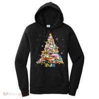 Christmas Library Tree Lights For Librarian And Book Lover Women's Hoodie thumb 0