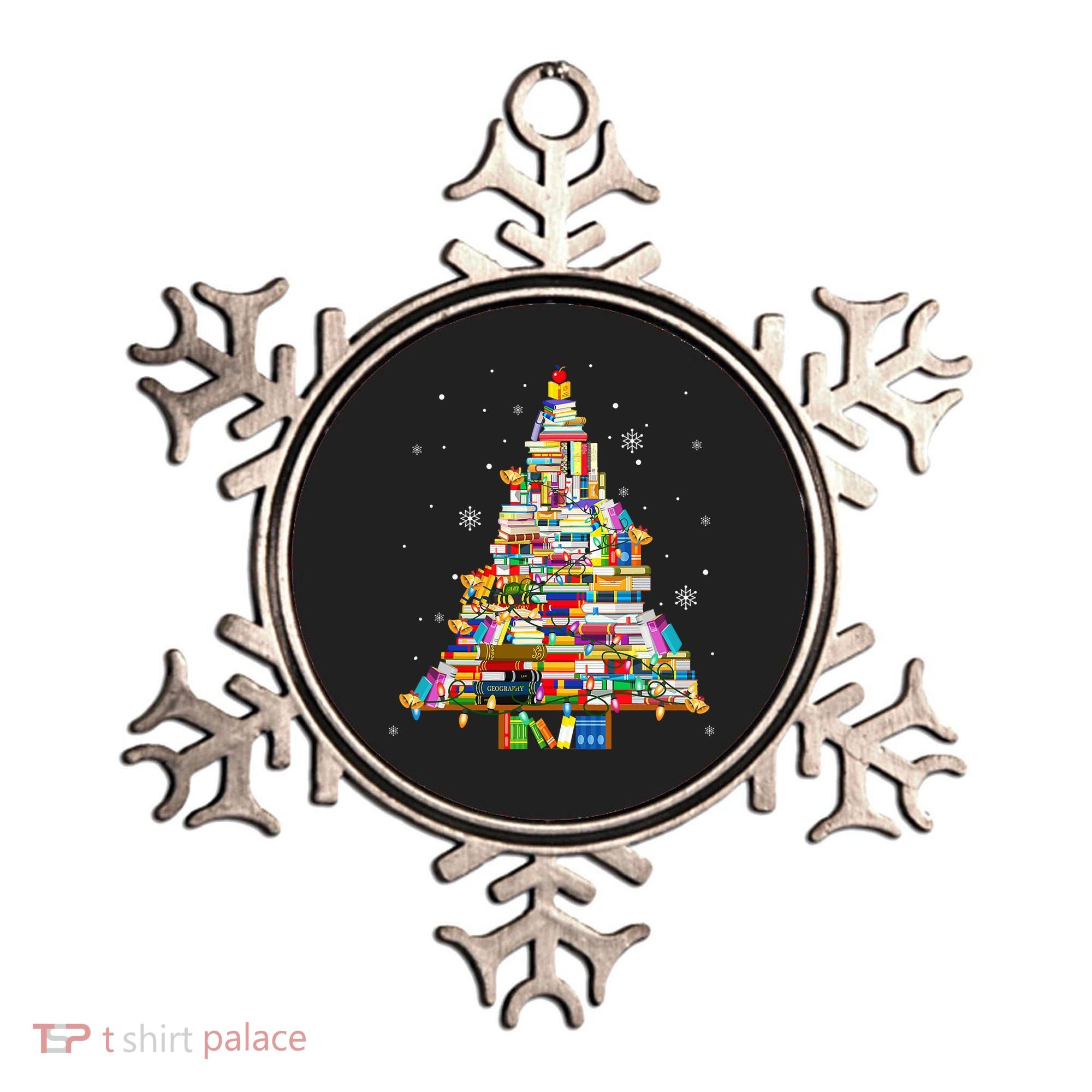 Christmas Library Tree Lights For Librarian And Book Lover Ornament