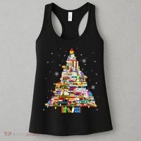 Christmas Library Tree Lights For Librarian And Book Lover Women's Tank Top thumb 3