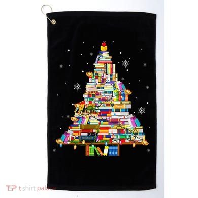 Christmas Library Tree Lights For Librarian And Book Lover Golf Towel