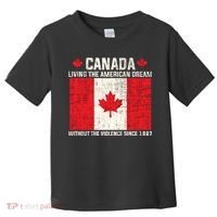 Canada Living The American Dream Without The Violence Since 1867 Toddler T-Shirt thumb 0