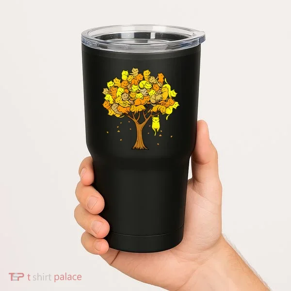 Cat Lover Tree Cute Tumbler