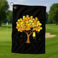 Cat Lover Tree Cute Golf Towel thumb 1