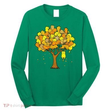 Cat Lover Tree Cute Long Sleeve Shirt