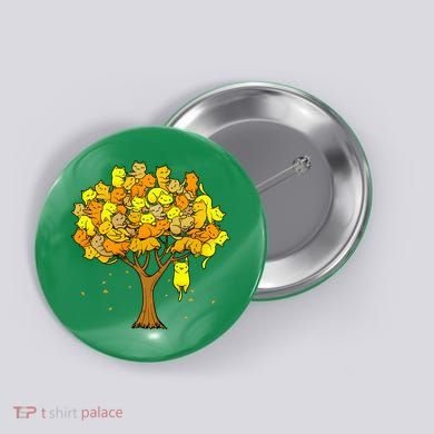 Cat Lover Tree Cute Button