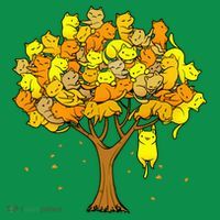 Cat Lover Tree Cute Button thumb 1