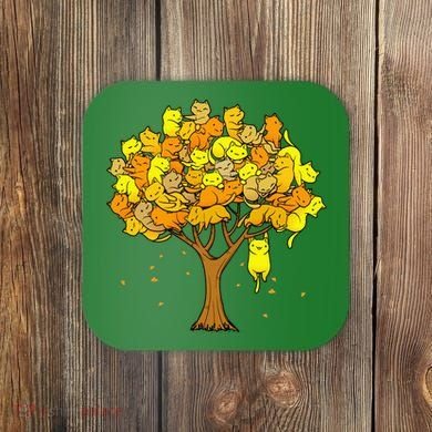 Cat Lover Tree Cute Coaster