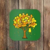 Cat Lover Tree Cute Coaster thumb 0