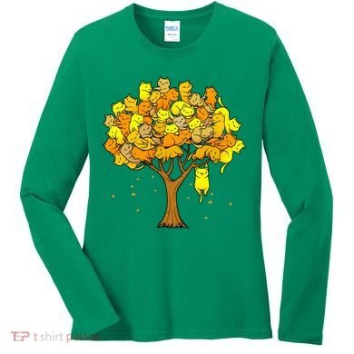 Cat Lover Tree Cute Women's Long Sleeve Shirt