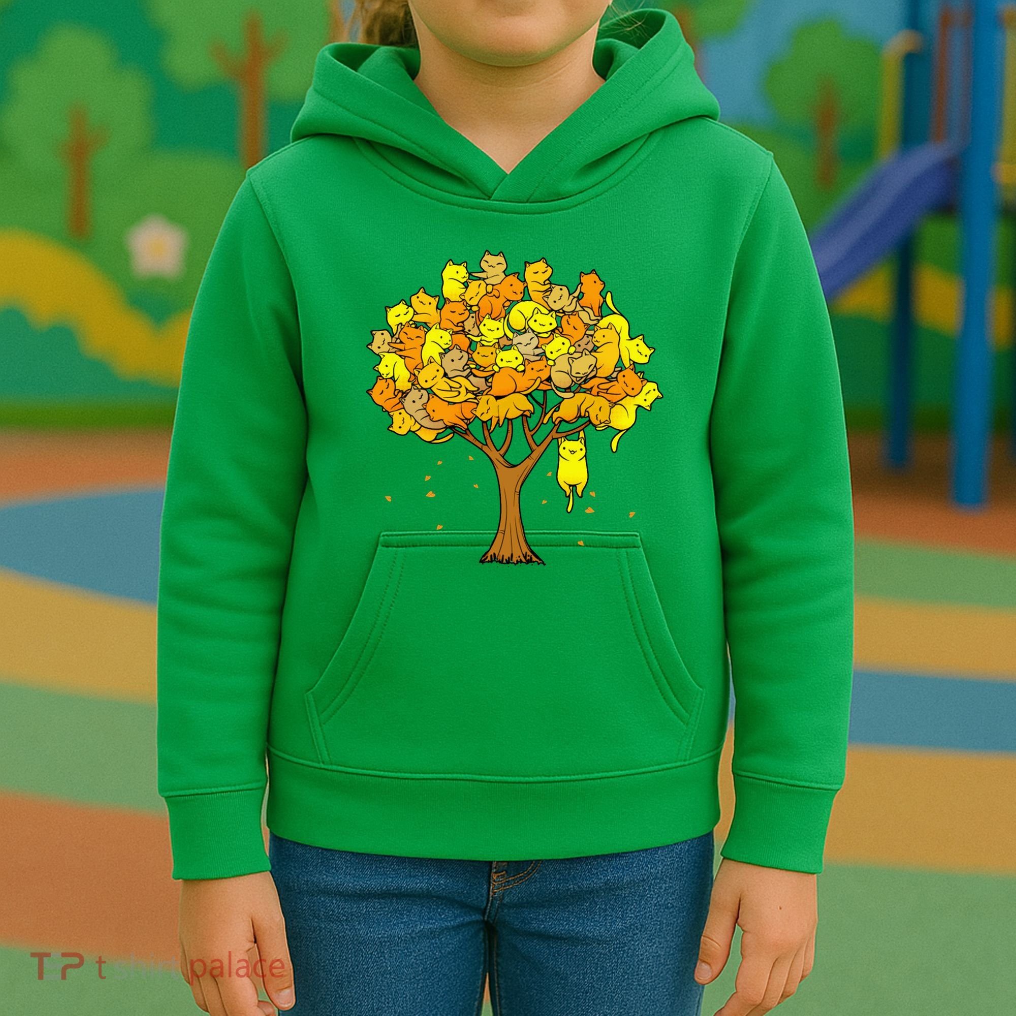 Cat Lover Tree Cute Kids Hoodie