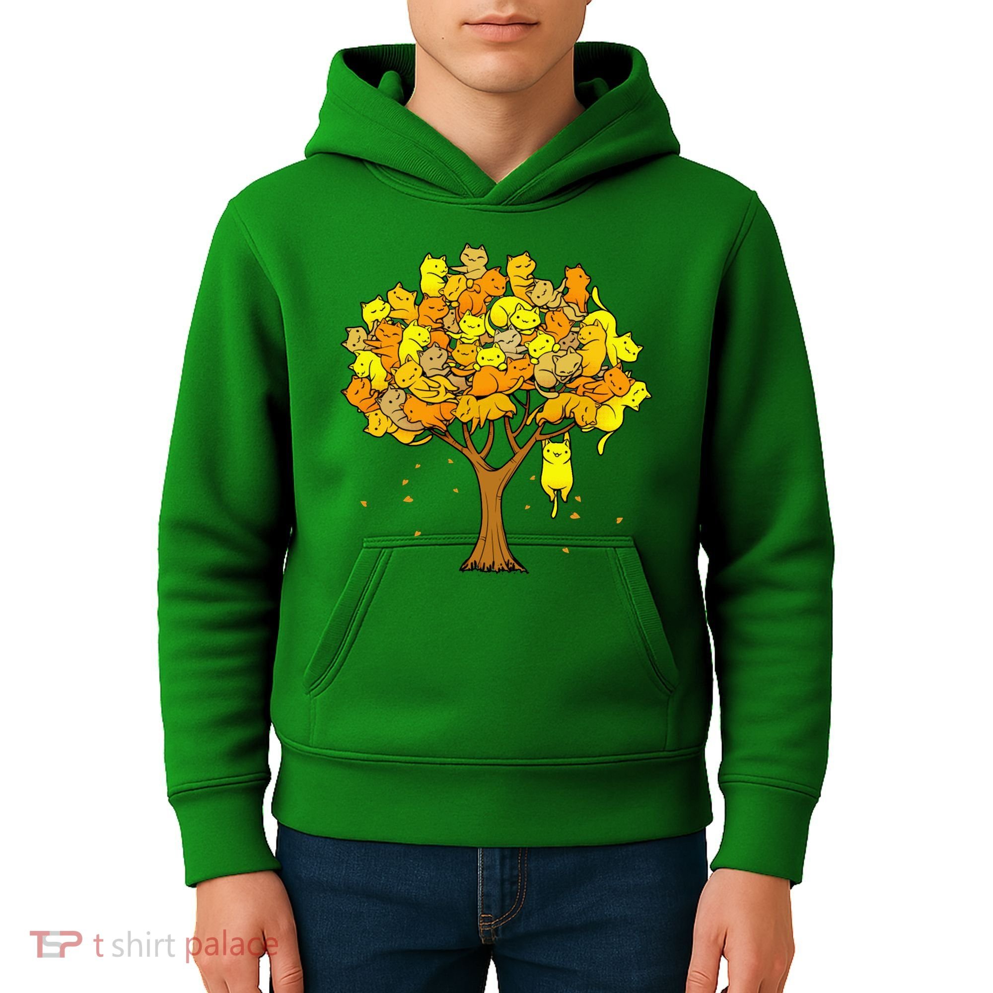 Cat Lover Tree Cute Kids Hoodie