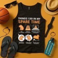 Capybara Lover Things I Do In My Spare Time Tank Top thumb 4
