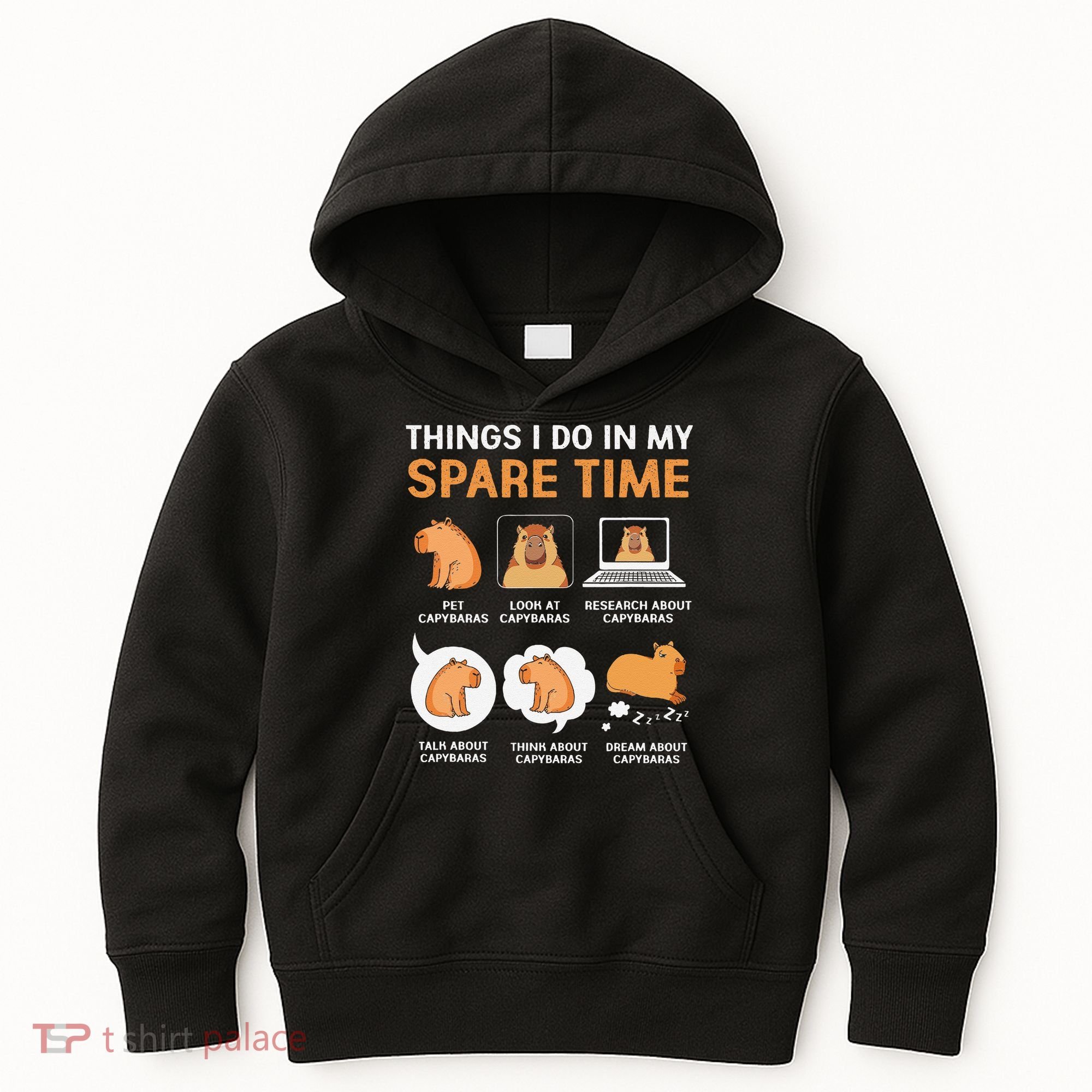 Capybara Lover Things I Do In My Spare Time Kids Hoodie