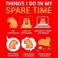 Capybara Lover Things I Do In My Spare Time Santa Hat thumb 1
