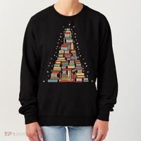 Christmas Library Tree Librarian Book Lover Women's Sweatshirt thumb 0