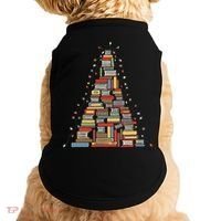 Christmas Library Tree Librarian Book Lover Doggie Tank thumb 0