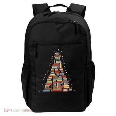 Christmas Library Tree Librarian Book Lover Backpack