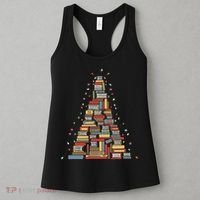 Christmas Library Tree Librarian Book Lover Women's Tank Top thumb 3