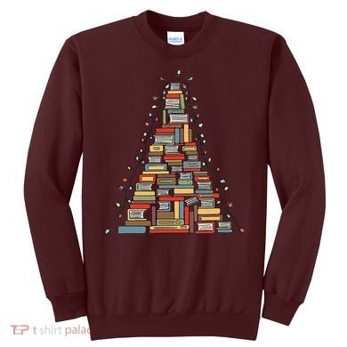 Christmas Library Tree Librarian Book Lover Sweatshirt