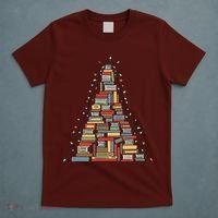 Christmas Library Tree Librarian Book Lover T-Shirt thumb 5
