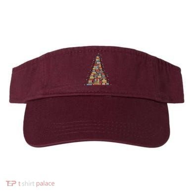 Christmas Library Tree Librarian Book Lover Visor