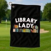 Cool Librarian Themed Art For Women Library Worker Golf Towel thumb 1
