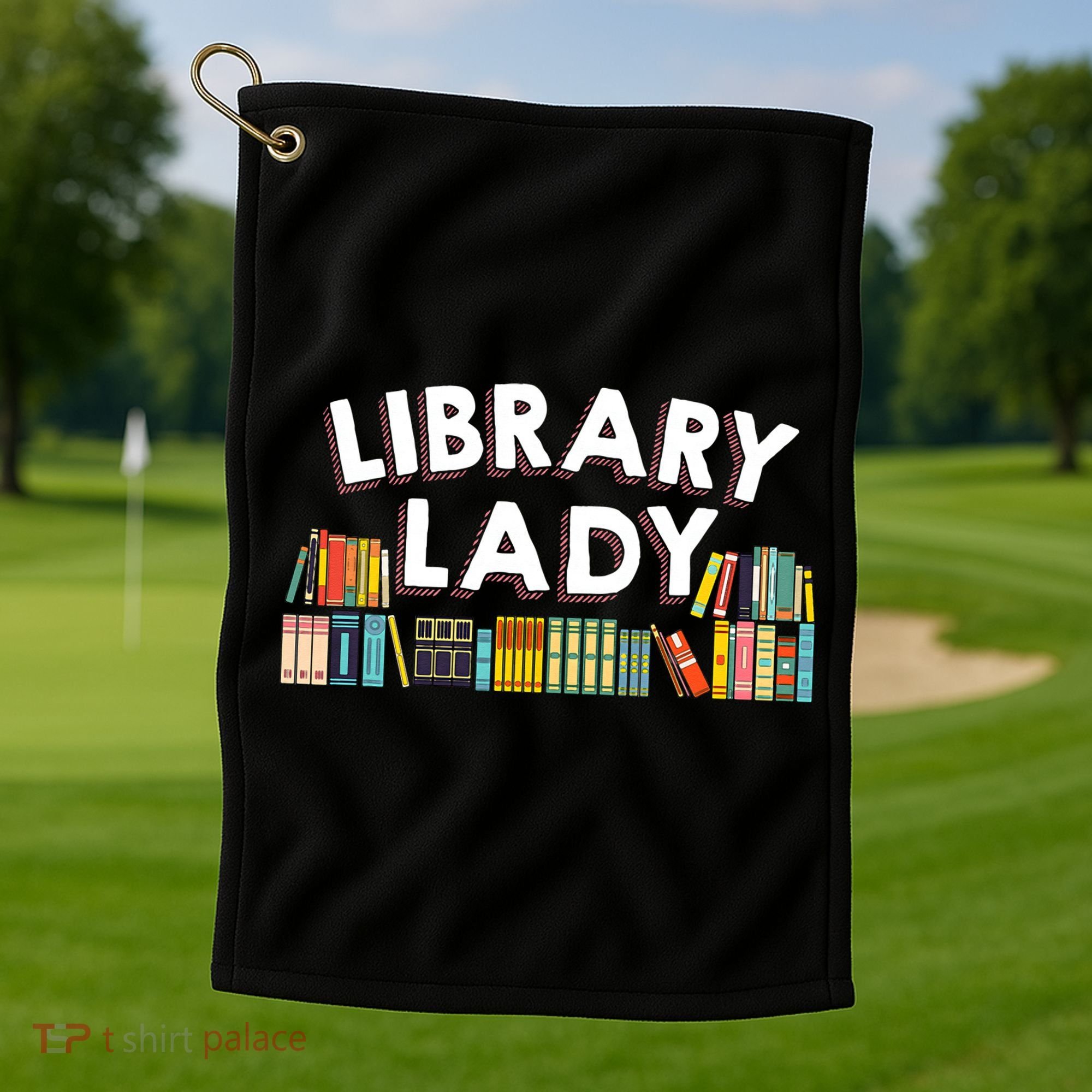 Cool Librarian Themed Art For Women Library Worker Golf Towel