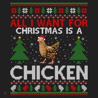 Chicken Lover Ugly All I Want For Christmas Is A Chicken Gift Golf Towel thumb 3