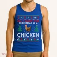 Chicken Lover Ugly All I Want For Christmas Is A Chicken Gift Tank Top thumb 3