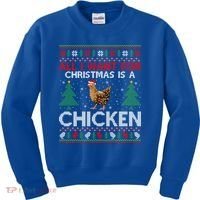 Chicken Lover Ugly All I Want For Christmas Is A Chicken Gift Kids Sweatshirt thumb 0