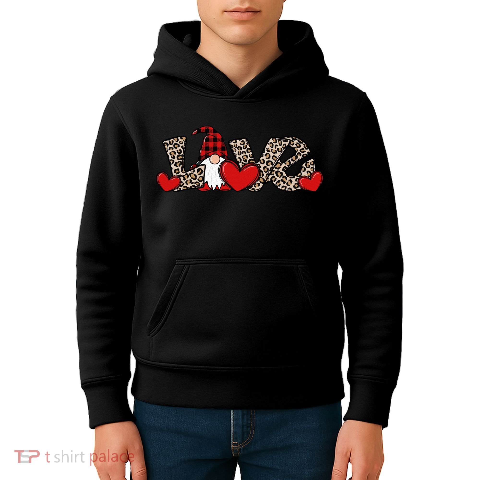 Cute Love Valentines Day Gnome Kids Hoodie