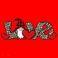 Cute Love Valentines Day Gnome Santa Hat thumb 1